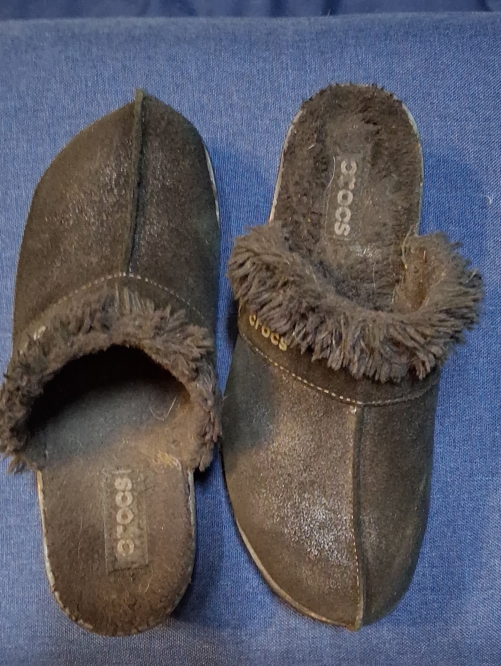 CROCS Black Fringe Slide Slippers